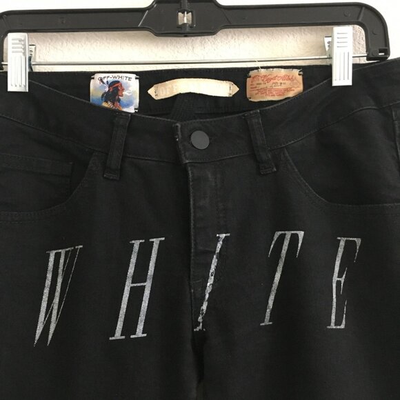 Off-White StreetWear Womens Size 27 Jean 2013 Rare Black Patchwork Logo Jean - Picture 5 of 16